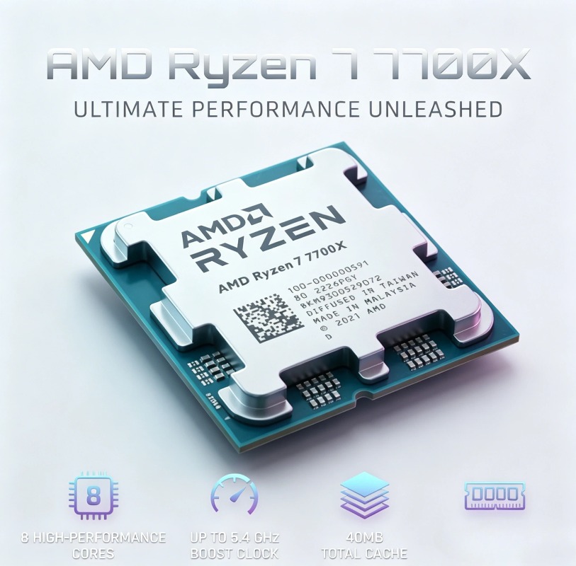 AMD Ryzen 7 7700X CPU, R7 7700 - Amd Cpu Ryzen 7 recension och pris