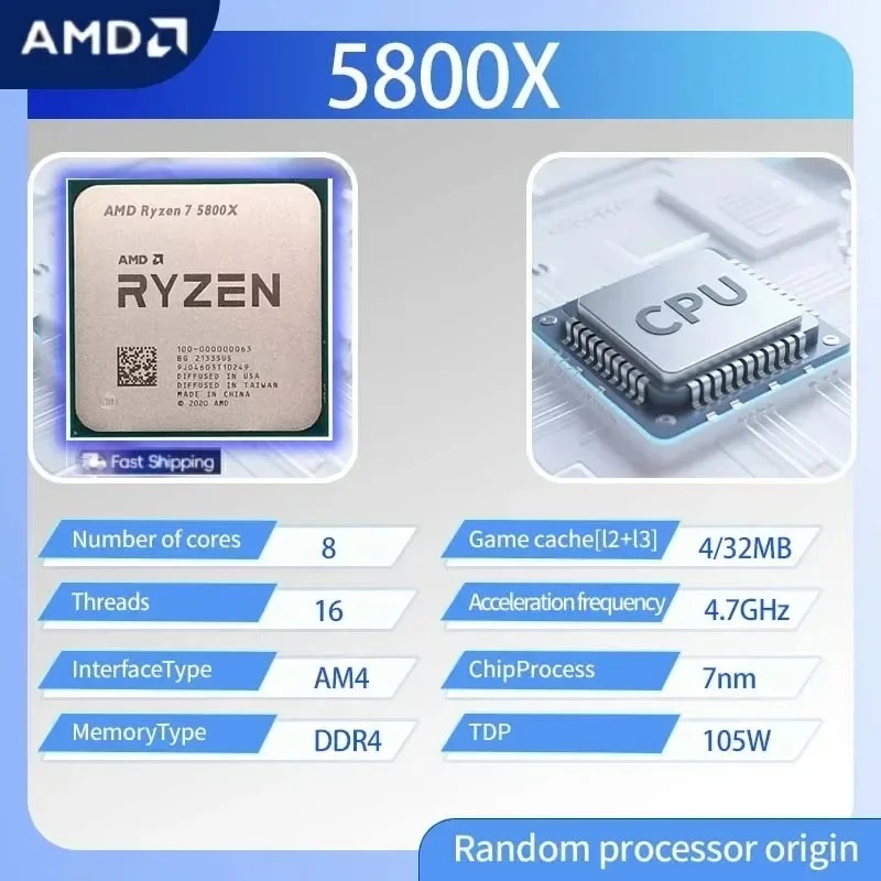 AMD Ryzen 7 5800X 7nm Gaming E - Amd Cpu Ryzen 7 recension och pris
