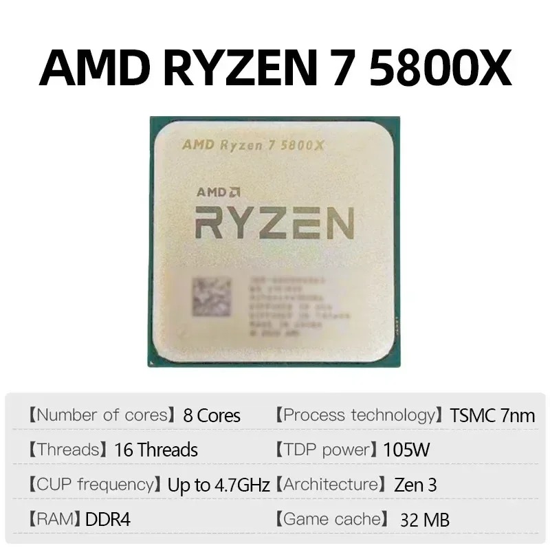 AMD Ryzen 7 5800X 7nm Gaming E - Amd Cpu Ryzen 7 recension och pris