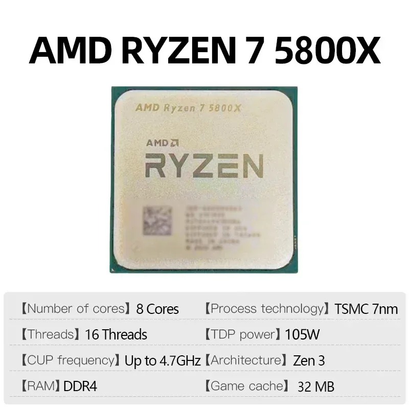 AMD Ryzen 7 5800X GHz, AM4 Soc - Amd Cpu Ryzen 7 recension och pris