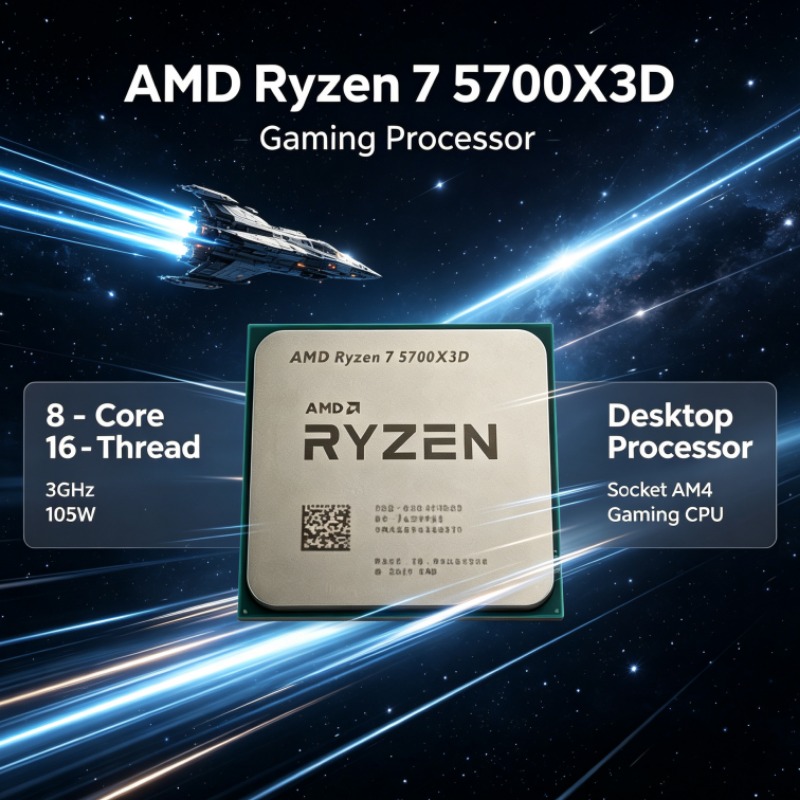 AMD Ryzen 7 5700X3D Desktop CP - Amd Cpu Ryzen 7 recension och pris
