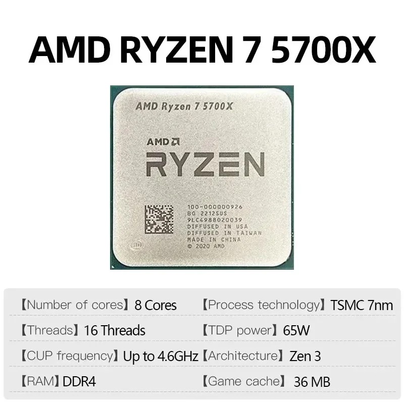 AMD Ryzen 7 5700X Socket AM4 D - Amd Cpu Ryzen 7 recension och pris