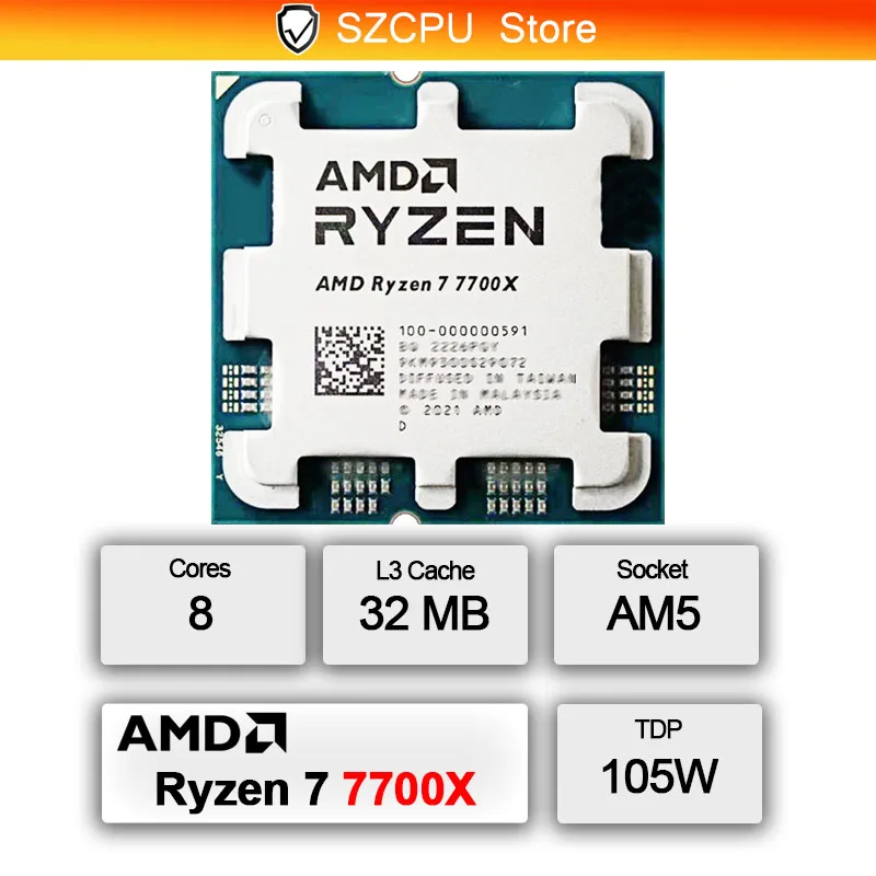 AMD Ryzen 7 7700X 5NM High Per - Amd Cpu Ryzen 7 recension och pris