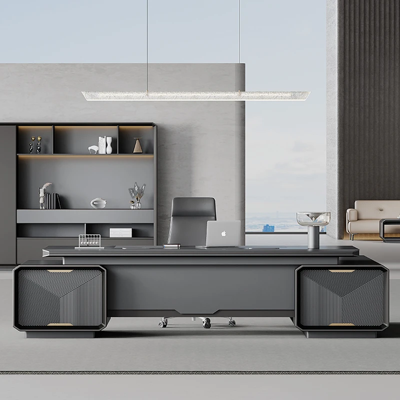-Modern Luxury Wooden Desk Wor - Office Tech Design recension och pris